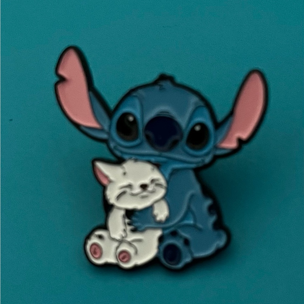 Blue and White Cartoon Character Pin